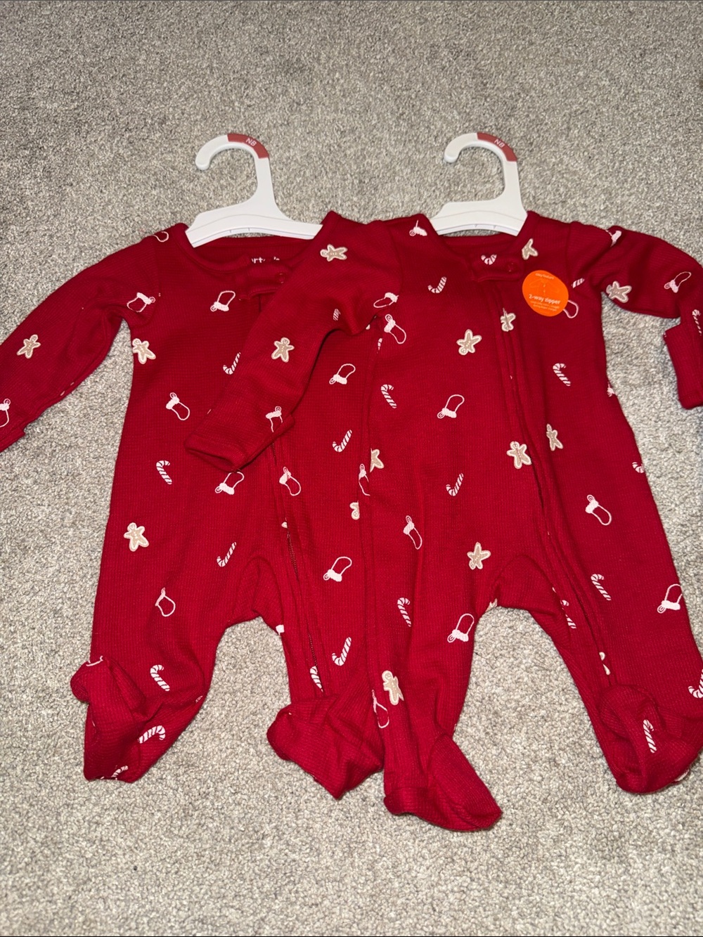 Carters twin Christmas zip pajamas newborn
